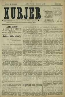 Kurjer / redaktor i wydawca Stanisław Korczak. - R. 3, nr 178 (7 sierpnia 1908)