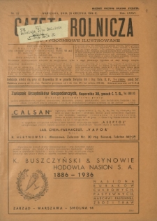 Gazeta Rolnicza : pismo tygodniowe ilustrowane. R. 76 (1936) - skorowidz abecadłowy treści