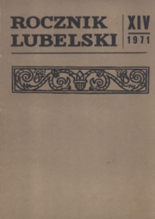 Rocznik Lubelski T. 14 (1971)
