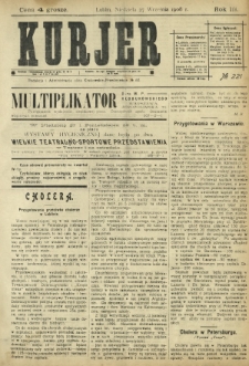 Kurjer / redaktor i wydawca Stanisław Korczak. - R. 3, nr 221 (27 września 1908)