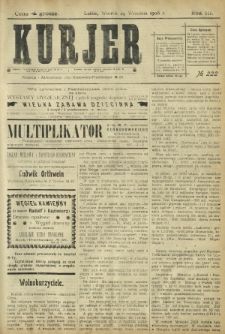 Kurjer / redaktor i wydawca Stanisław Korczak. - R. 3, nr 222 (29 września 1908)