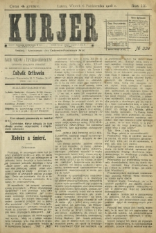 Kurjer / redaktor i wydawca Stanisław Korczak. - R. 3, nr 228 (6 października 1908)