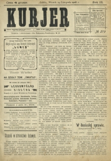 Kurjer / redaktor i wydawca Stanisław Korczak. - R. 3, nr 270 (24 listopada 1908)
