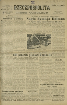Rzeczpospolita i Dziennik Gospodarczy. R. 4, nr 314 (16 listopada 1947)