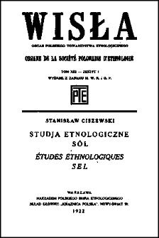 Wisła : organ Polskiego Towarzystwa Etnologicznego T. 21, z. 1 (1922)