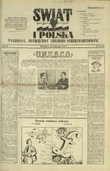 Świat i Polska : tygodnik poświęcony sprawom międzynarodowym R. 2, Nr 39 (1947)