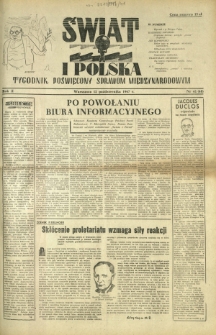 Świat i Polska : tygodnik poświęcony sprawom międzynarodowym R. 2, Nr 41 (1947)