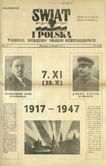 Świat i Polska : tygodnik poświęcony sprawom międzynarodowym R. 2, Nr 45 (1947)