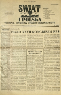 Świat i Polska : tygodnik poświęcony sprawom międzynarodowym R. 2, Nr 50 (1947)