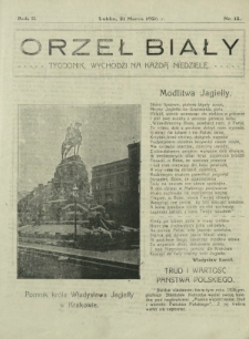 Orzeł Biały : tygodnik, wychodzi na każdą niedzielę. - R. 2, nr 12 (21 marca 1926)