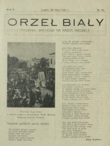 Orzeł Biały : tygodnik, wychodzi na każdą niedzielę. - R. 2, nr 21 (23 maja 1926)
