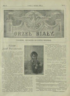 Orzeł Biały : tygodnik, wychodzi na każdą niedzielę. - R. 1, nr 5 (1 lutego 1925)