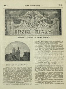 Orzeł Biały : tygodnik, wychodzi na każdą niedzielę. - R. 1, nr 32 (9 sierpnia 1925)