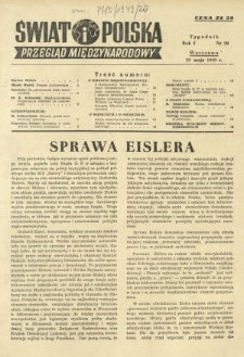 Świat i Polska : przegląd międzynarodowy R. 1, Nr 20 (22 maj 1949)