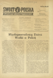 Świat i Polska : przegląd międzynarodowy R. 1, Nr 37 (2 paźdz. 1949)