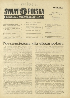 Świat i Polska : przegląd międzynarodowy R. 1, Nr 42 (20 list. 1949)
