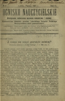 Ognisko Nauczycielskie : miesięcznik poświęcony sprawom szkolnictwa i oświaty. R. 2, Nr 2 (marzec 1921)