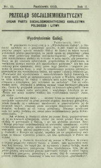 Przegląd Socjaldemokratyczny : organ Partji Socjaldemokratycznej Królestwa Polskiego i Litwy R. 2, Nr 10 (październik 1903)