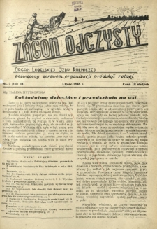 Zagon Ojczysty : organ Lubelskiej Izby Rolniczej poświęcony sprawom organizacji produkcji rolnej R. 3, Nr 7 (lipiec 1946)