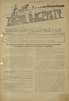 Zagon Ojczysty : organ Biura Gospodarstwa Wiejskiego W. Z. S. Ch : poświęcony sprawom organizacji produkcji rolnej R. 4, Nr 5 (maj 1947)
