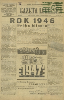 Gazeta Lubelska : niezależne pismo demokratyczne. R. 3, Nr 1=669 (1/2 stycznia 1947)