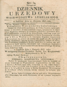 Dziennik Urzędowy Województwa Lubelskiego 1823.08.20. Nr 34 + dod.