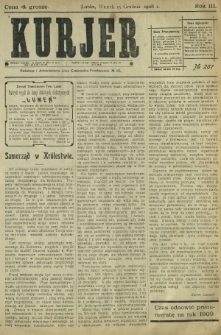 Kurjer / redaktor i wydawca Stanisław Korczak. - R. 3, nr 287 (15 grudnia 1908)