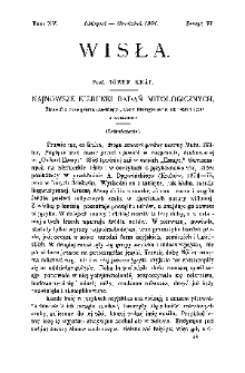 Wisła : miesięcznik gieograficzno-etnograficzny. T. 15, z. 6 (listopad/grudzień 1901)