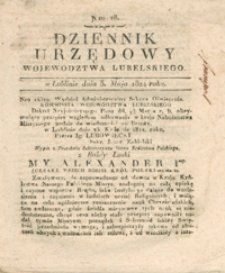 Dziennik Urzędowy Województwa Lubelskiego 1824.05.05. Nr 18
