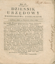 Dziennik Urzędowy Województwa Lubelskiego 1824.06.09. Nr 23 + dod.