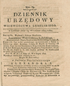 Dziennik Urzędowy Województwa Lubelskiego 1824.09.29. Nr 39 + dod.