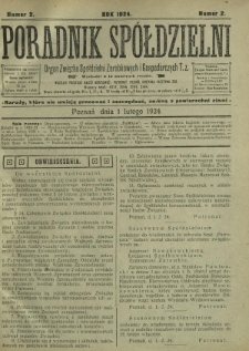 Poradnik Spółdzielni : organ Związku Spółdzielni Zarobkowych i Gospodarczych T. z. 1924, nr 2 (1 lutego)