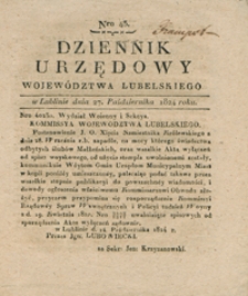 Dziennik Urzędowy Województwa Lubelskiego 1824.10.27. Nr 43 + dod.