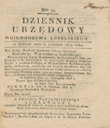 Dziennik Urzędowy Województwa Lubelskiego 1824.12.08. Nr 49 + dod.