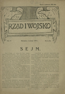Rząd i Wojsko R. 4, Nr 5 (36) (2 lutego 1919)