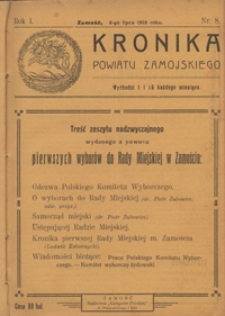 Kronika Powiatu Zamojskiego R. 1, nr 8 (8 lip. 1918)