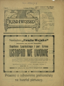 Rząd i Wojsko R. 5, Nr 6(84) (8 lutego 1920)