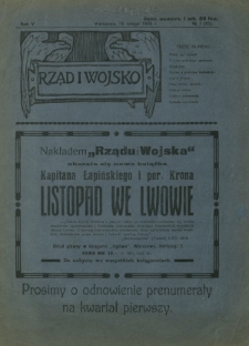 Rząd i Wojsko R. 5, Nr 7 (85) (15 lutego 1920)