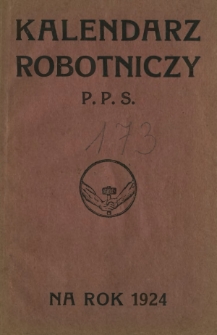 Kalendarz Robotniczy P.P.S. na Rok 1924