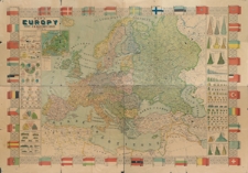 Mapa Europy : wielka szczegółowa ze skorowidzem i statystyką światową