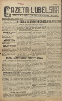 Gazeta Lubelska : niezależne pismo demokratyczne. 1945, nr 48 (3 kwietnia)