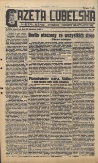 Gazeta Lubelska : niezależne pismo demokratyczne. 1945, nr 71 (26 kwietnia)