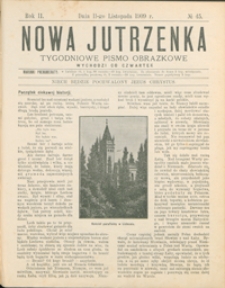 Nowa Jutrzenka : tygodniowe pismo obrazkowe R. 2, nr 45 (11 list. 1909)