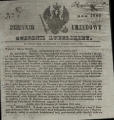Dziennik Urzędowy Gubernii Lubelskiey 1846, Nr 6 (23 stycz./7 luty)
