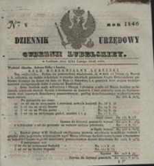 Dziennik Urzędowy Gubernii Lubelskiey 1846, Nr 8 (9/21 luty)