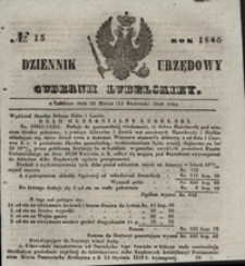 Dziennik Urzędowy Gubernii Lubelskiey 1846, Nr 15 (30 marz./1 kwiec.)