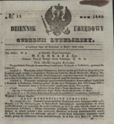 Dziennik Urzędowy Gubernii Lubelskiey 1846, Nr 18 (20 kwiec./2 maj)