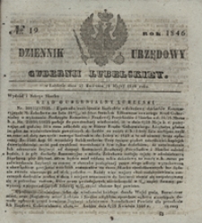 Dziennik Urzędowy Gubernii Lubelskiey 1846, Nr 19 (27 kwiec./9 maj)
