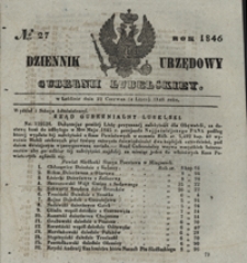 Dziennik Urzędowy Gubernii Lubelskiey 1846, Nr 27 (22 czerw./4 lip.)
