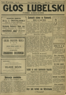 Głos Lubelski : pismo codzienne. R. 16, nr 185 (10 lipca 1929)